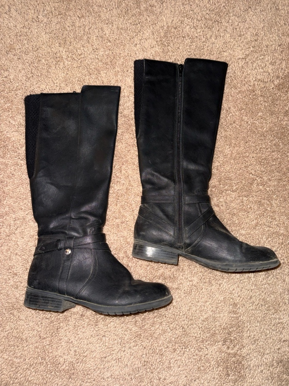 Life Stride Black Knee-High Zip Riding Boots